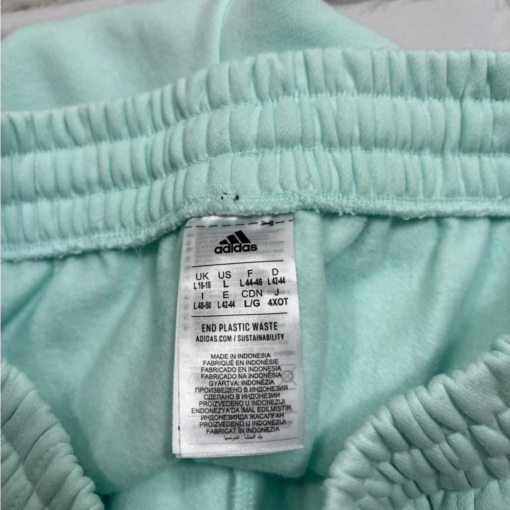 Women's Adidas Essential Studio Fleece Pants Joggers Relaxed Fit - Picture 8 of 12